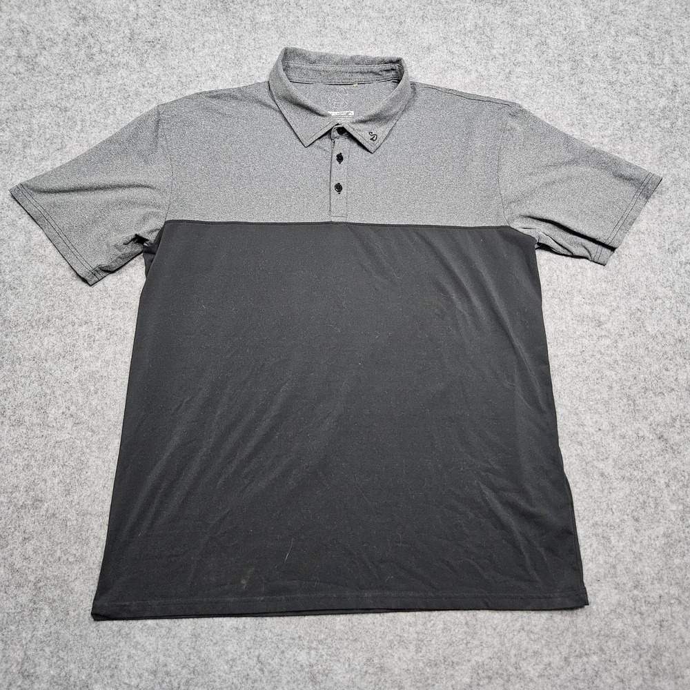 Swannies Polo Shirt Mens XL Gray Performance Embroidered Caddy Time